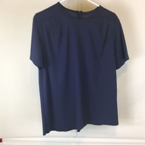 Bend Over Large Navy Blue Blouse with Zipper